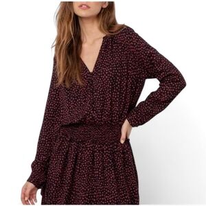 NWT RAILS Jasmine Hearts Smocked Waist Long Sleeve Dress - XL